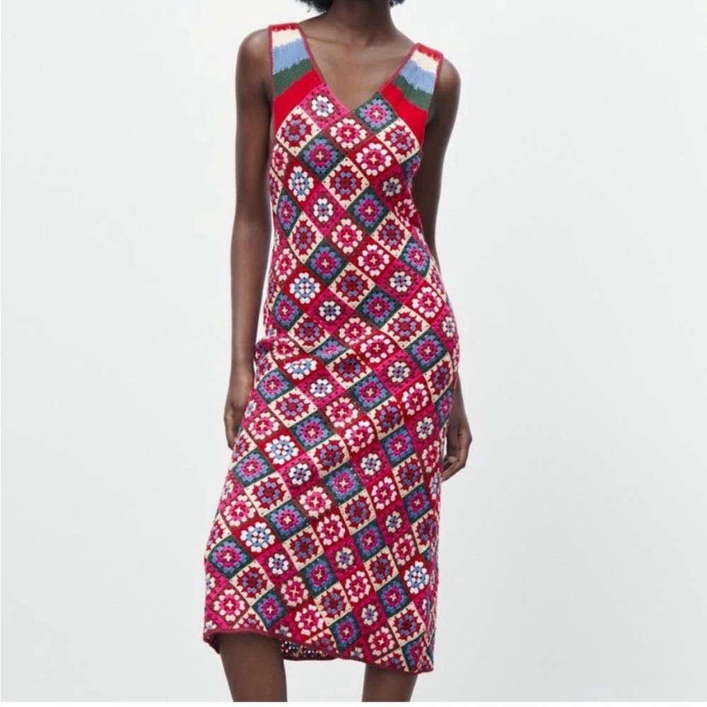Zara Crochet Midi Dress sz. S